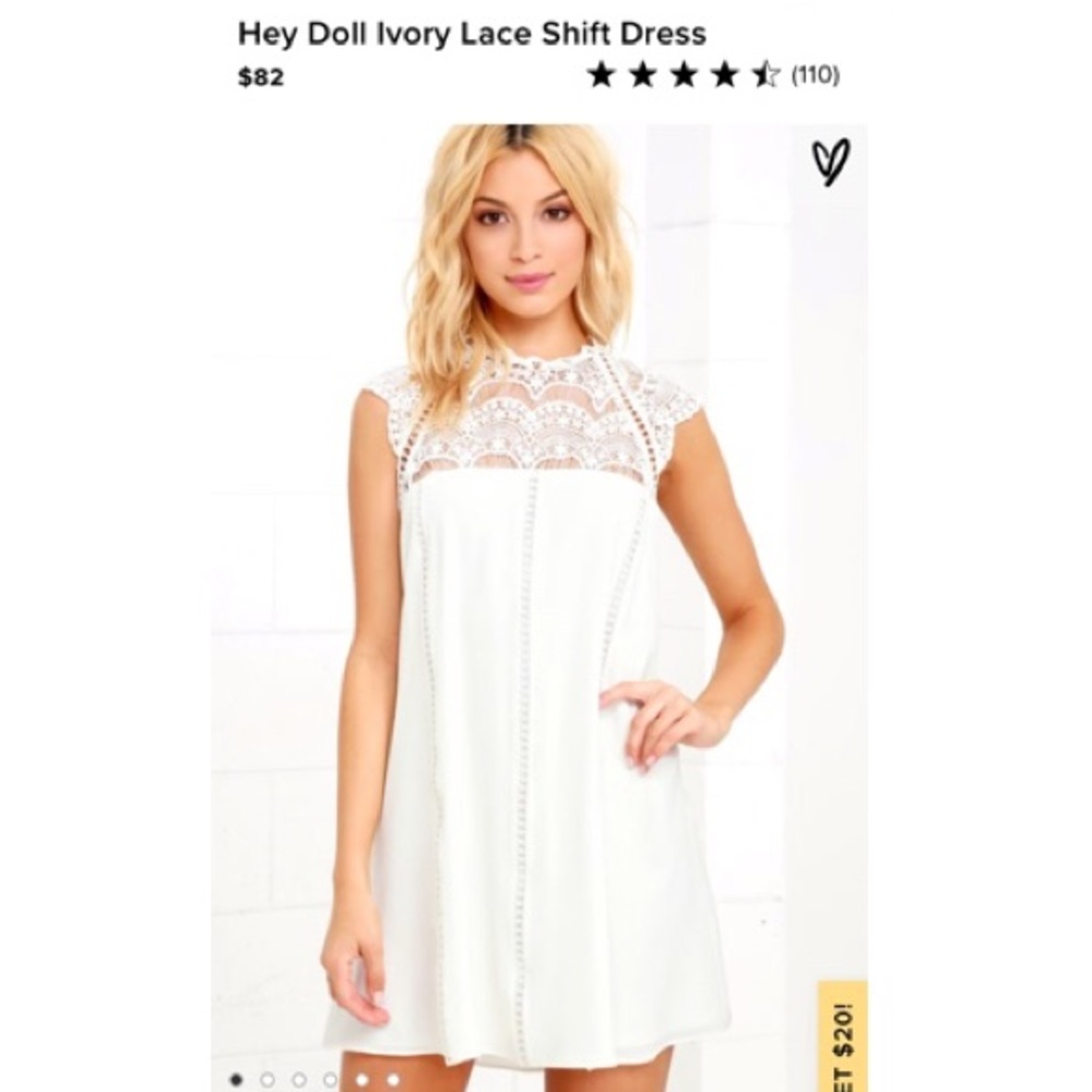 Lulu’s Hey Doll Ivory Shift Dress